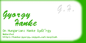 gyorgy hanke business card